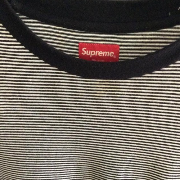Supreme Micro Stripe T-Shirt Black XL - Picture 2 of 3
